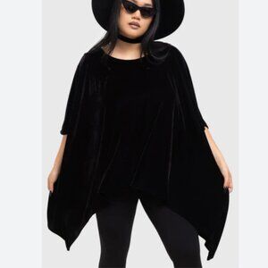 NWT Kihilist by Killstar Lurid Black Velvet Top